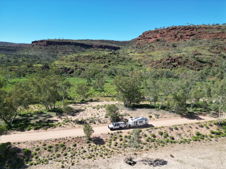 aerial shot finke river nt 4wd