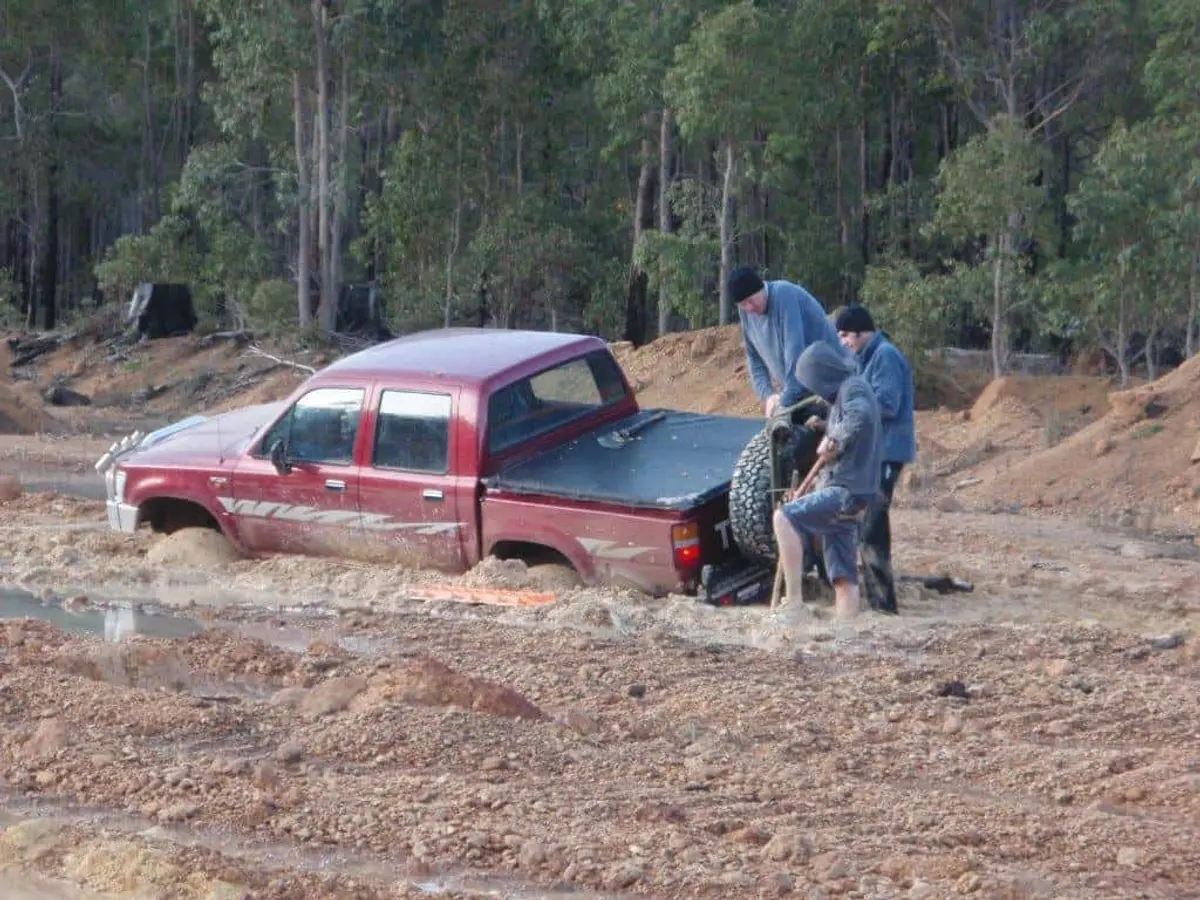 Bogged in the Hilux
