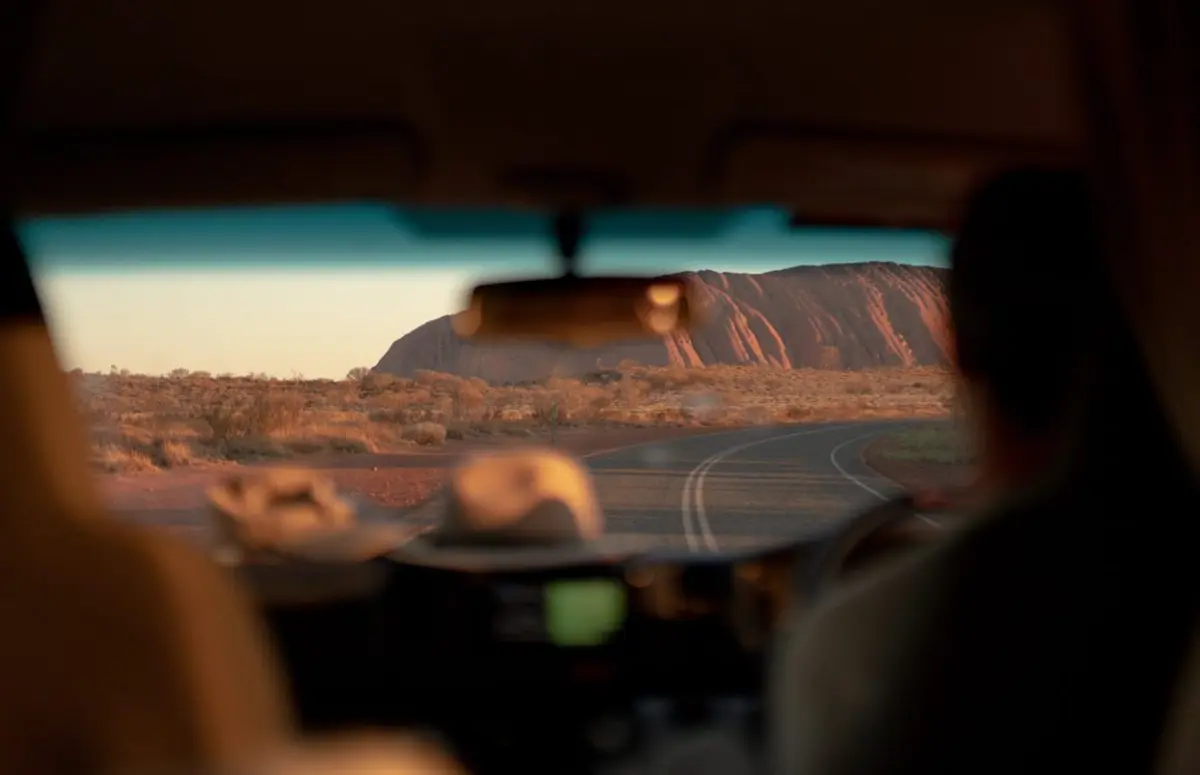 Driving through Uluru