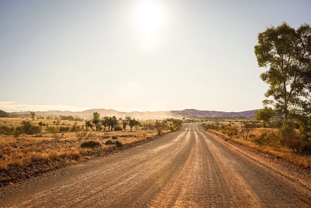 A dirt road in Australia's Outback