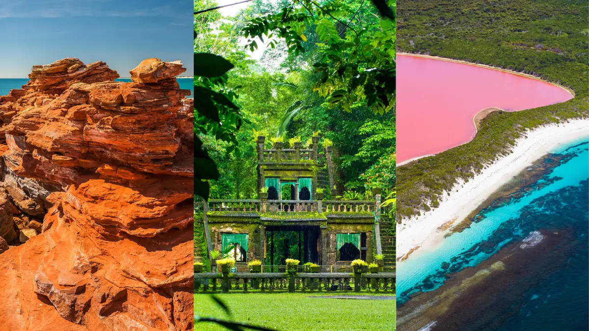 Gantheaume Point Red Rocks,Paronella Park and Lake Hillier, Australia