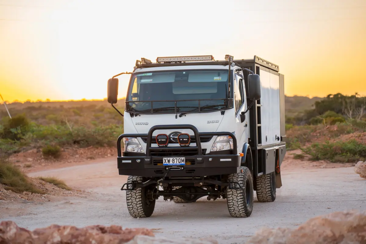 Hino 4WD truck with bullbar