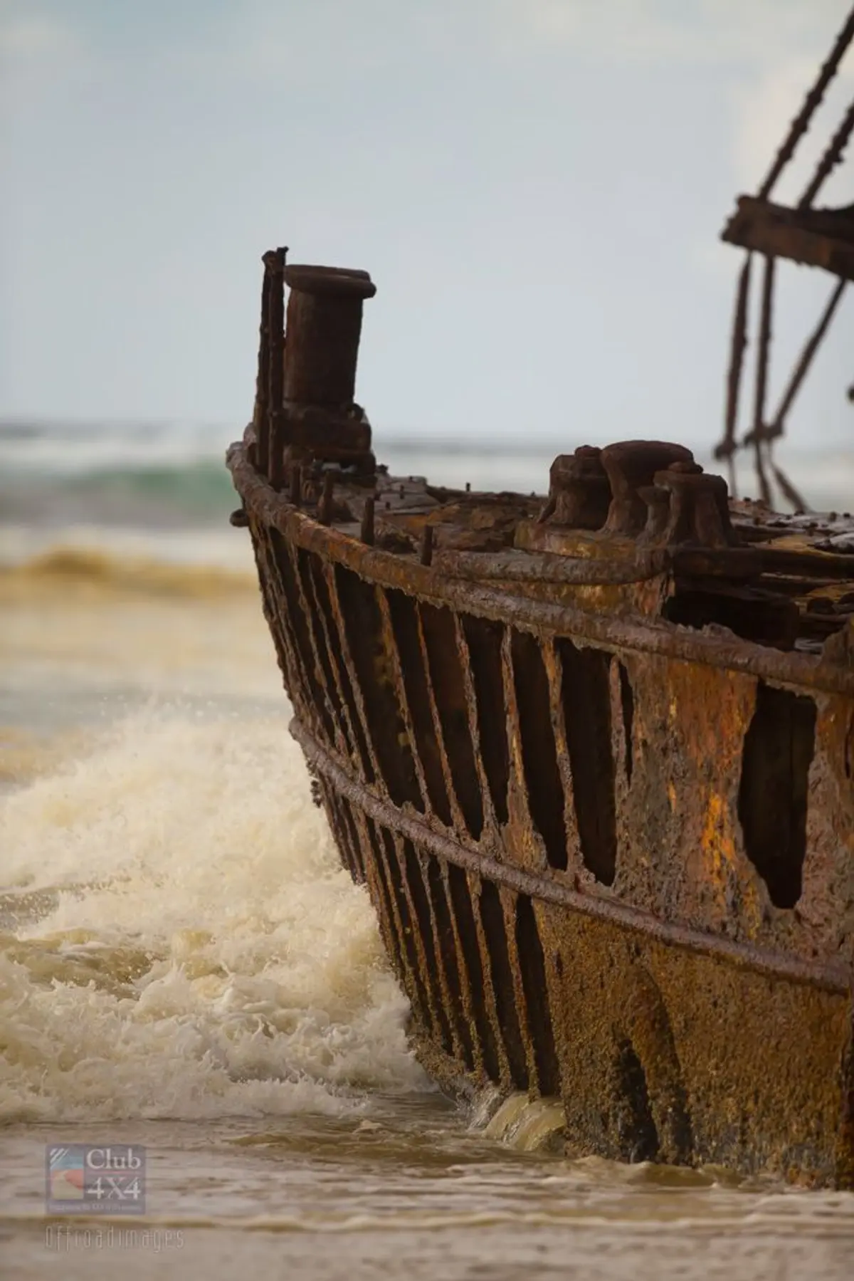 maheno shipwreck close up