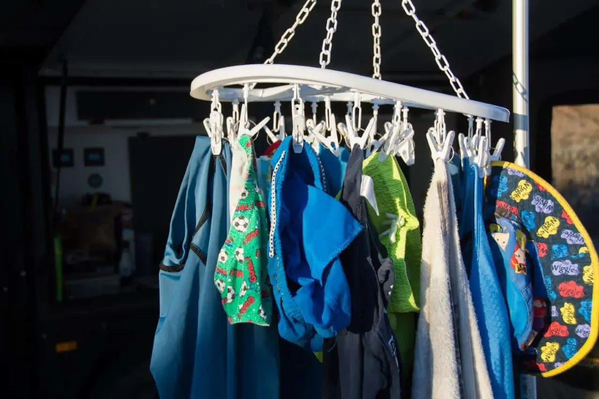 Drying clothes when camping