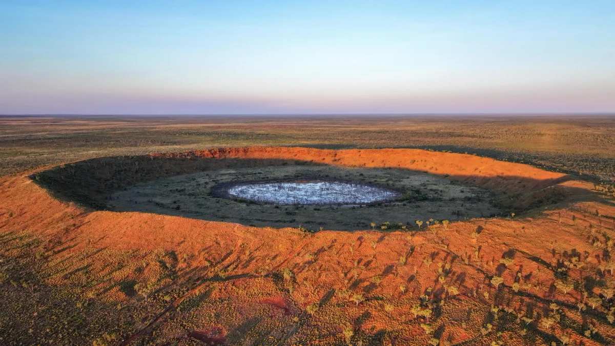 a large meteorite crater in the outback
