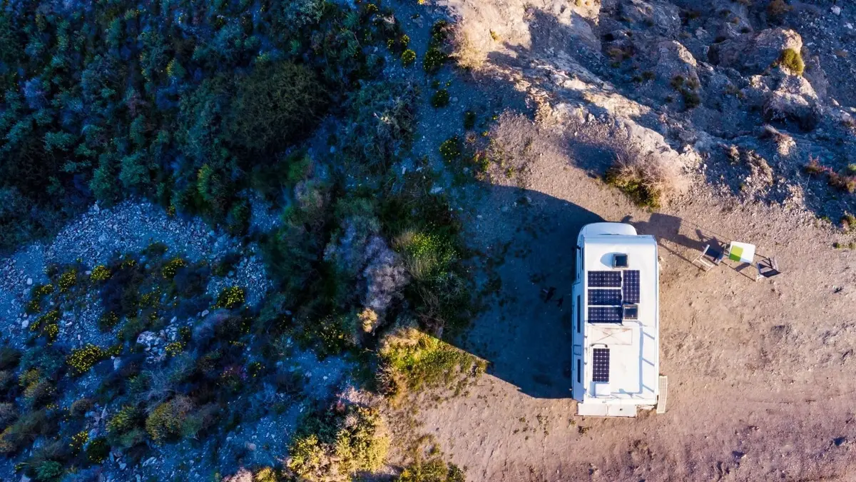 Rigid solar panels on a camper