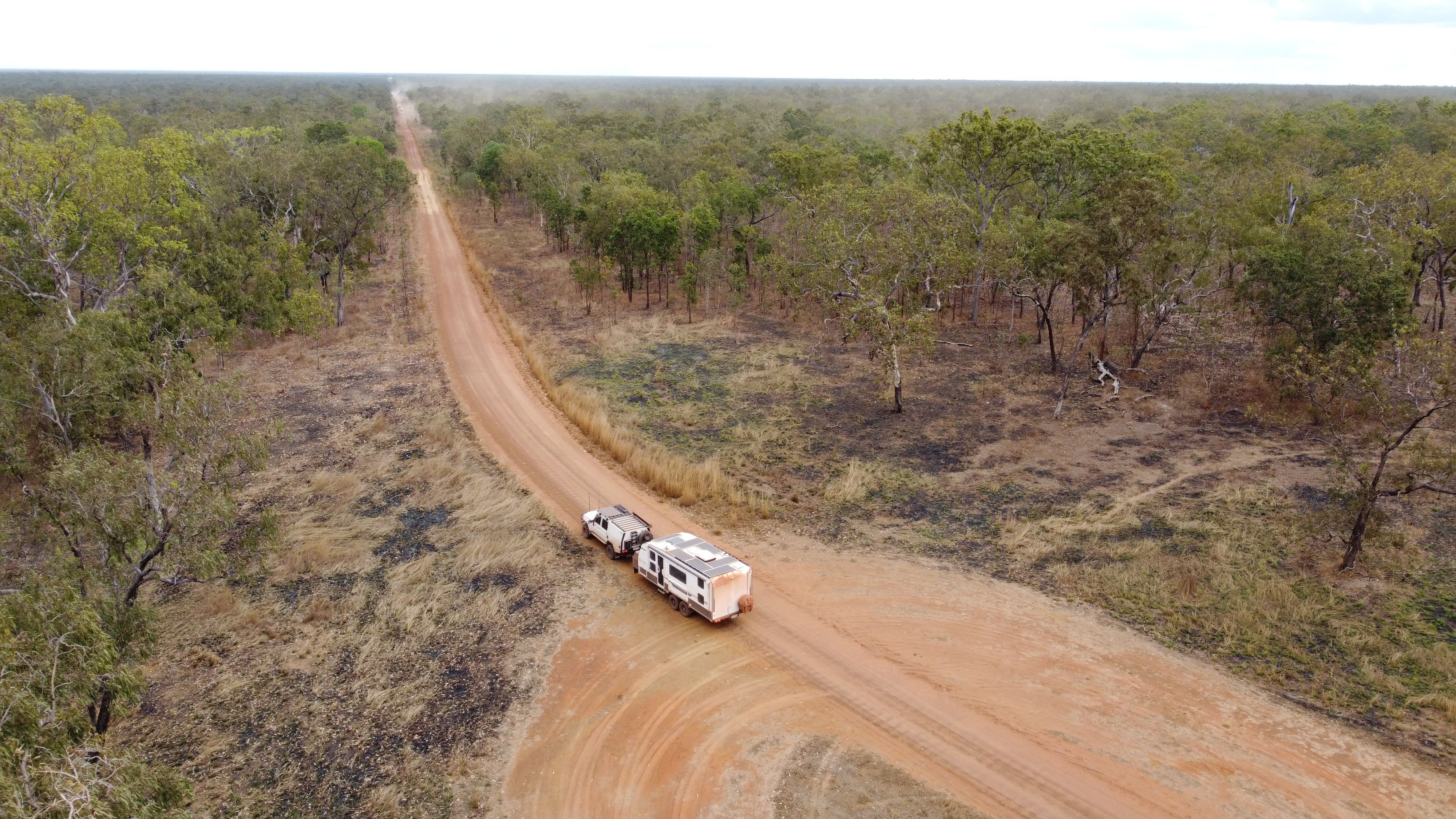 A 4X4 towing a caravan in Cape York, QLD
