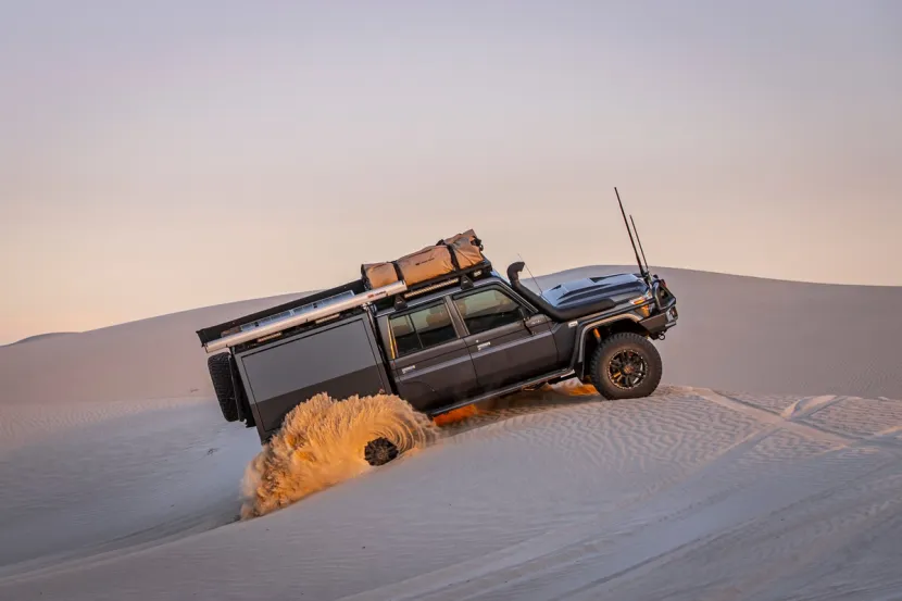4x4 driving on sand