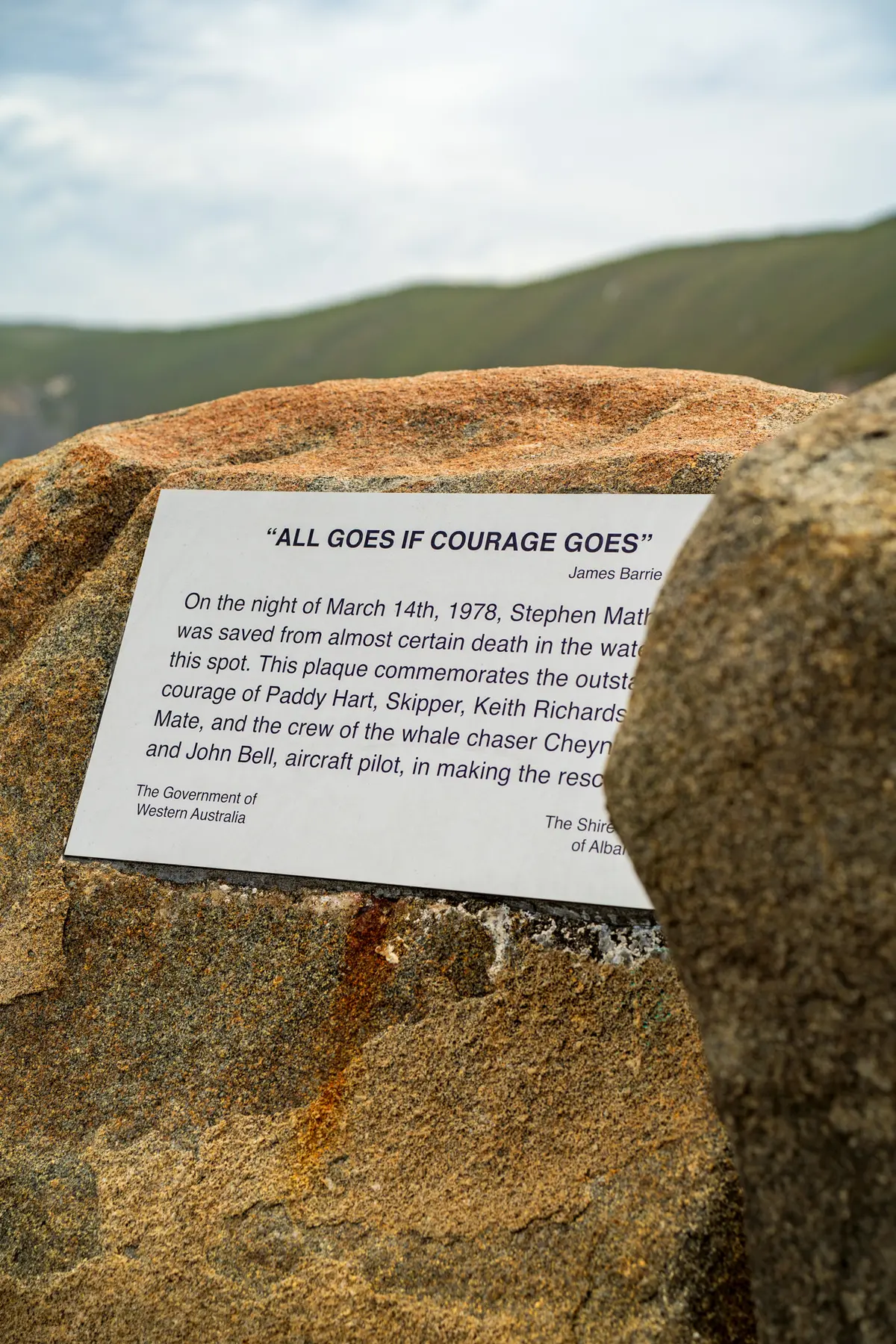 A memorial plaque