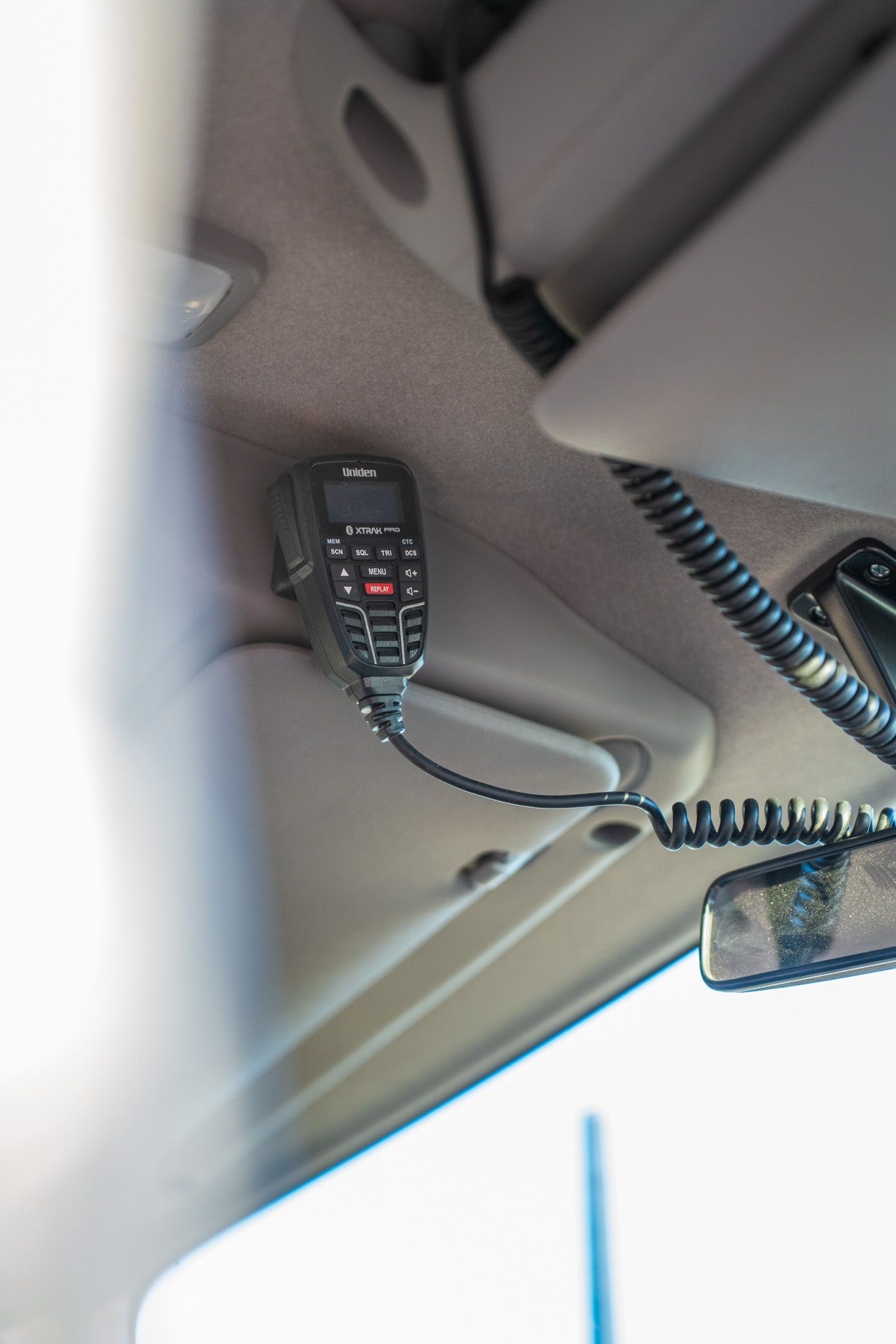 UHF Radio mounted to cabin of a 4WD