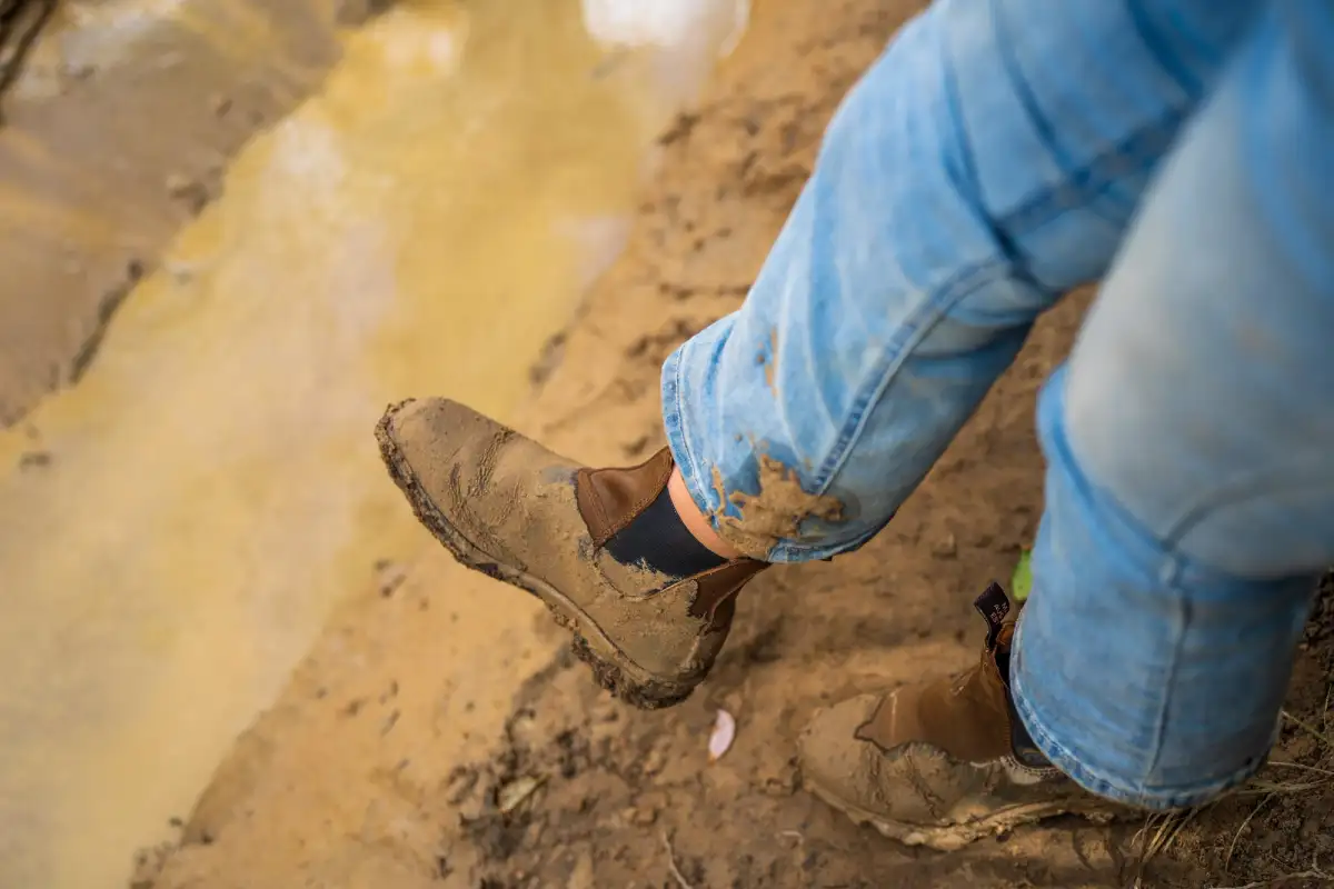 Muddy boots