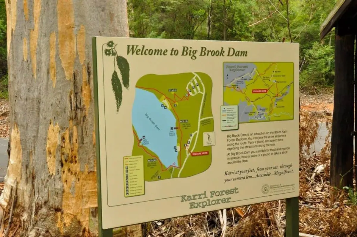 Map of Big Brook Dam Pemberton
