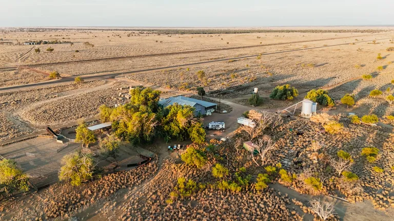 aerial view of westbourne shearing shed, barcaldine