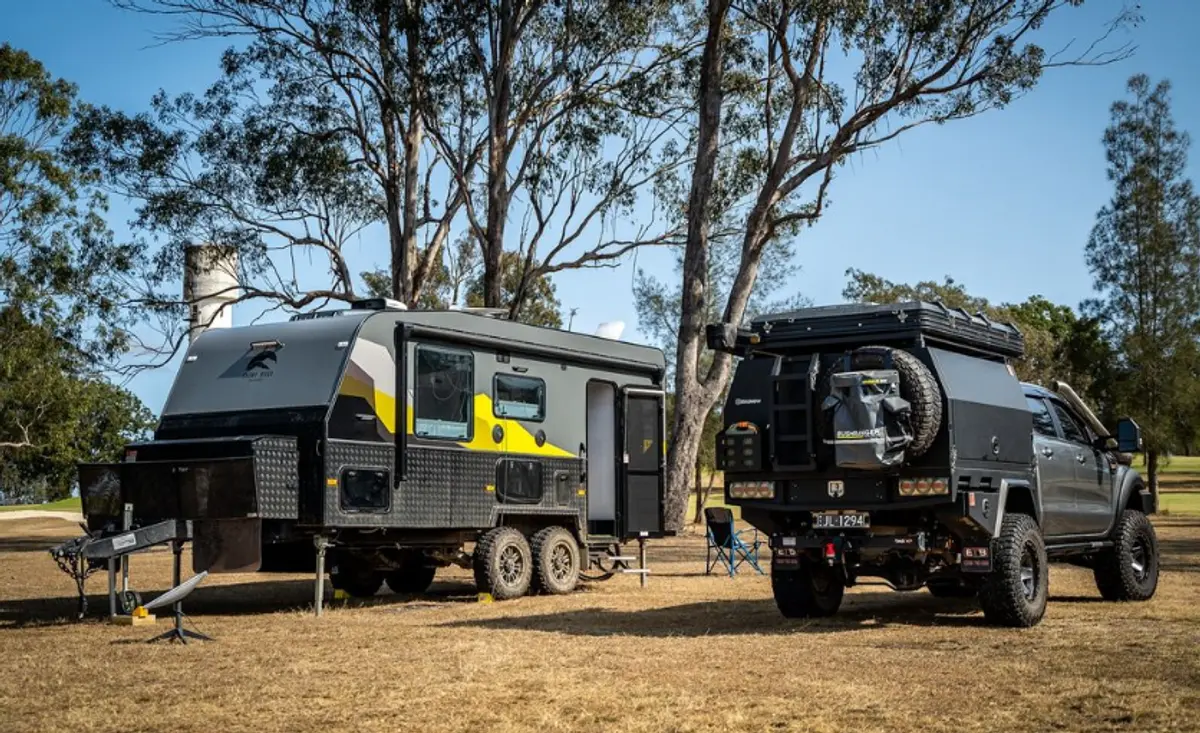snowy river off road caravan and ford ranger heavily modified 4wd 4x4