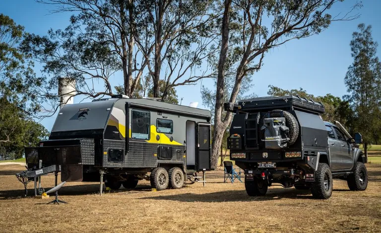 snowy river off road caravan and ford ranger heavily modified 4wd 4x4