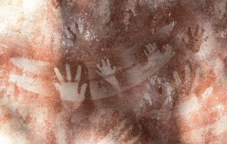Aboriginal hand stencils at Carnarvon Gorge