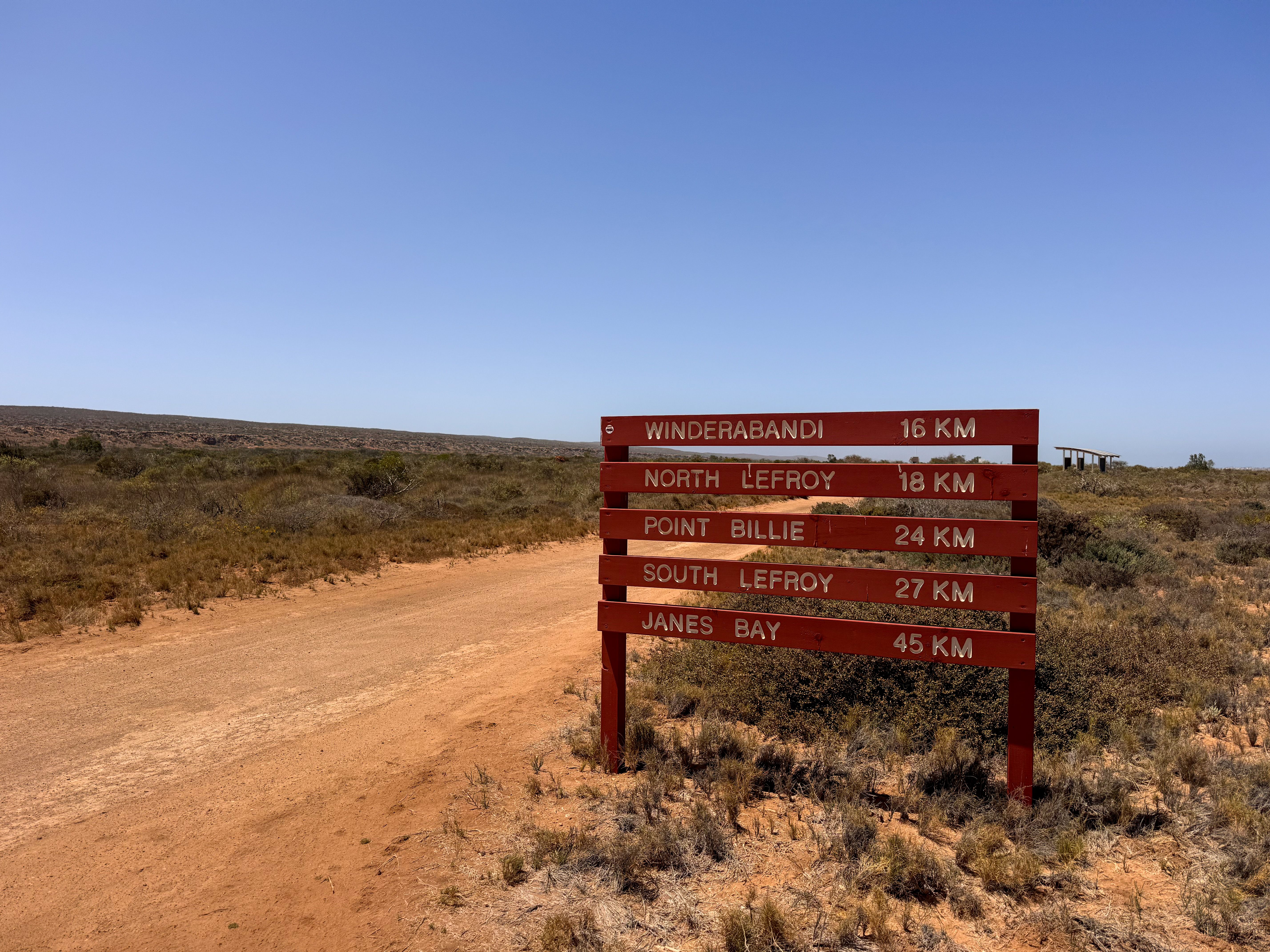 Sign with camp sites in Exmouth