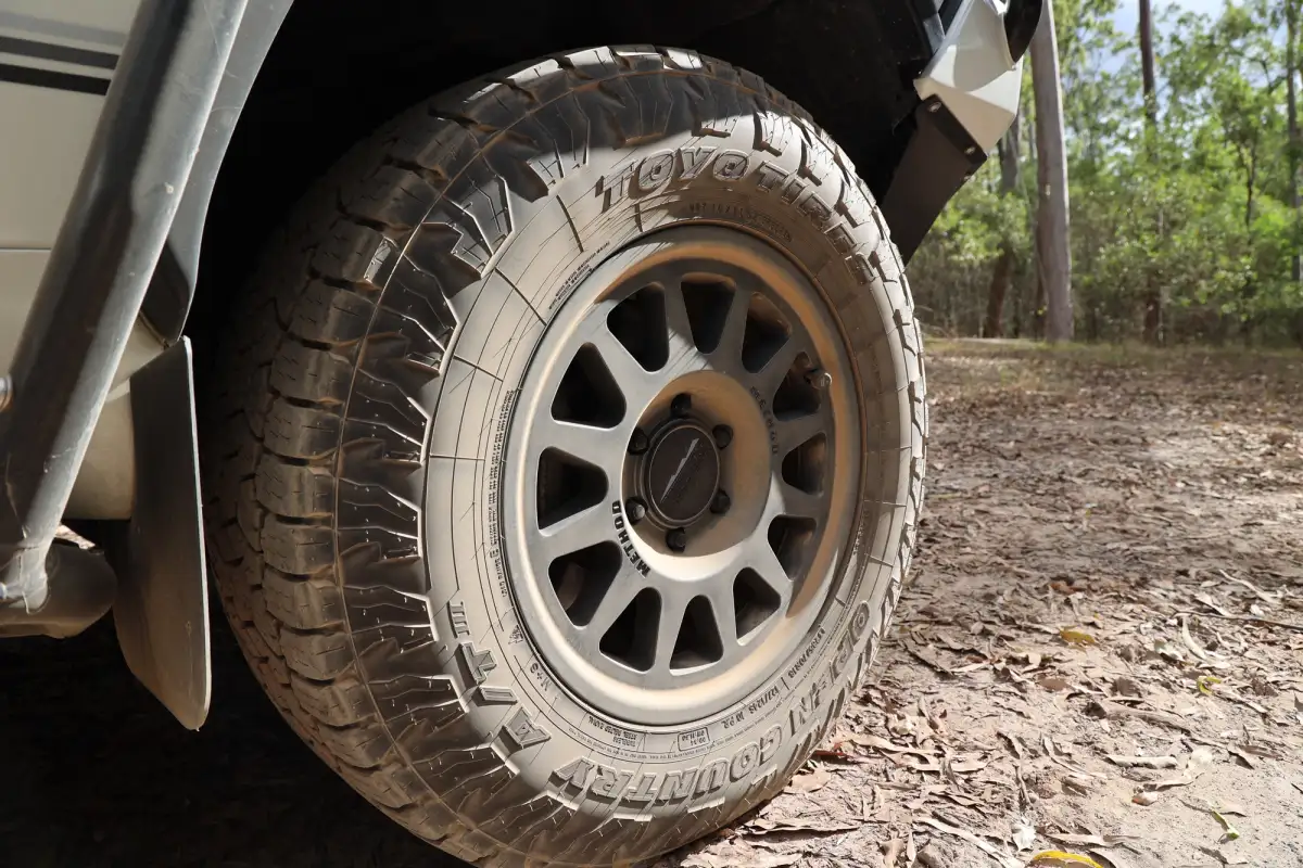 Toyota LandCruiser Tyre on dirt road