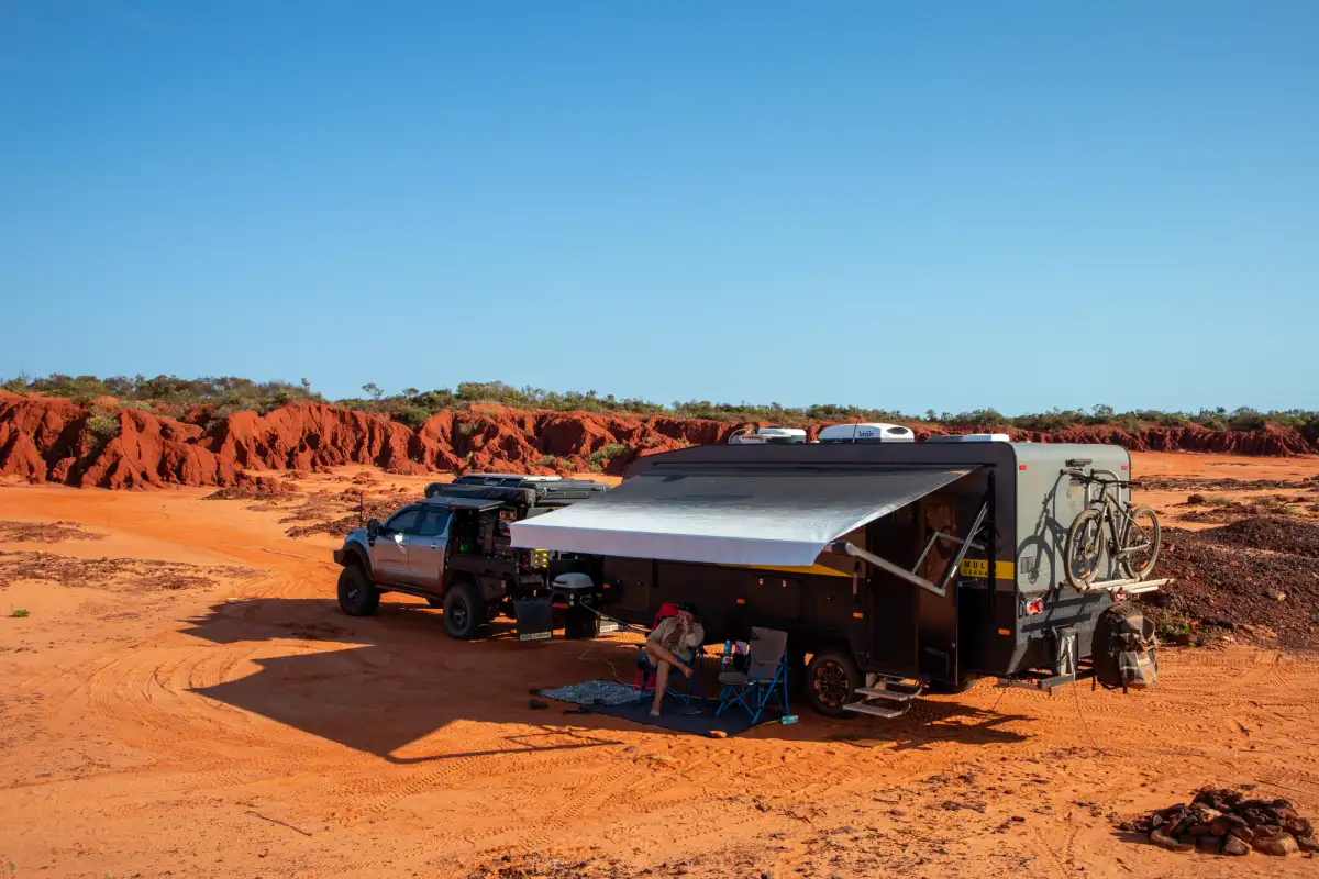 Free camping in caravan in Australian outback