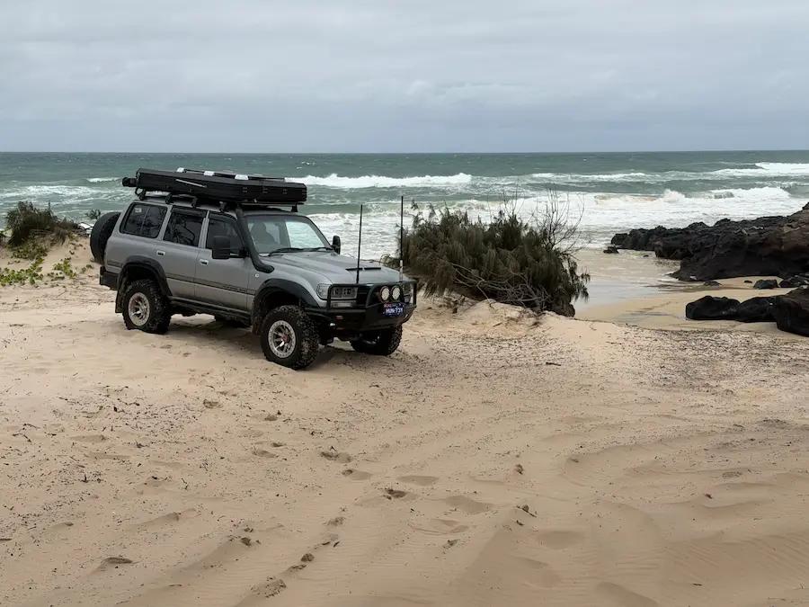 Toyota LandCruiser 80 Series on K'Gari sand dune
