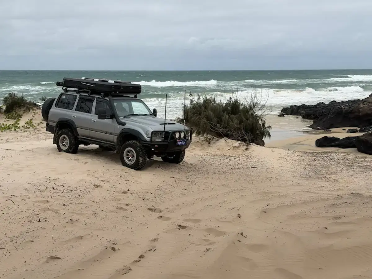 Toyota LandCruiser 80 Series on K'Gari sand dune