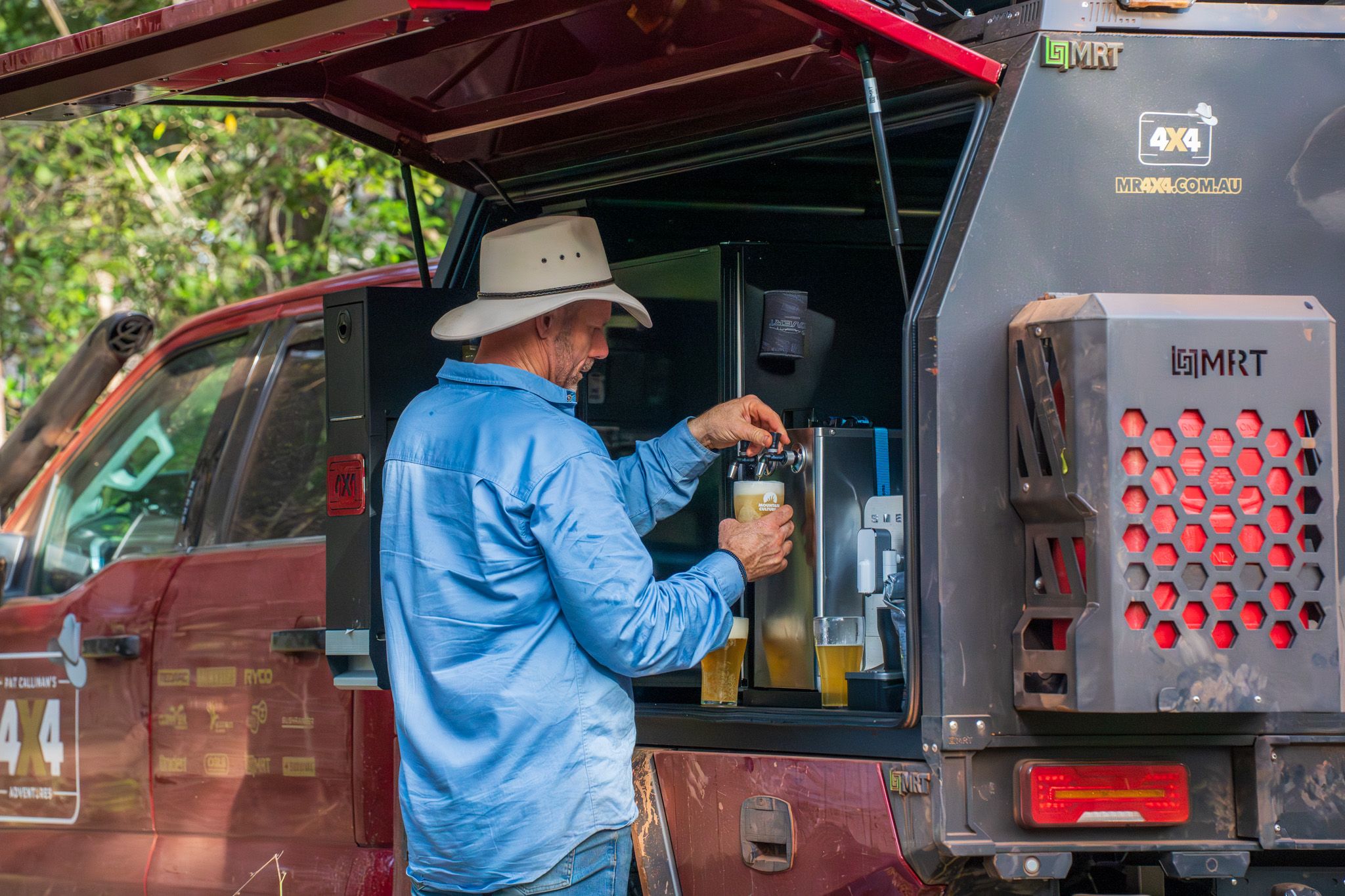 Pat Callinan and his 4X4 Ford F-150's beer tap