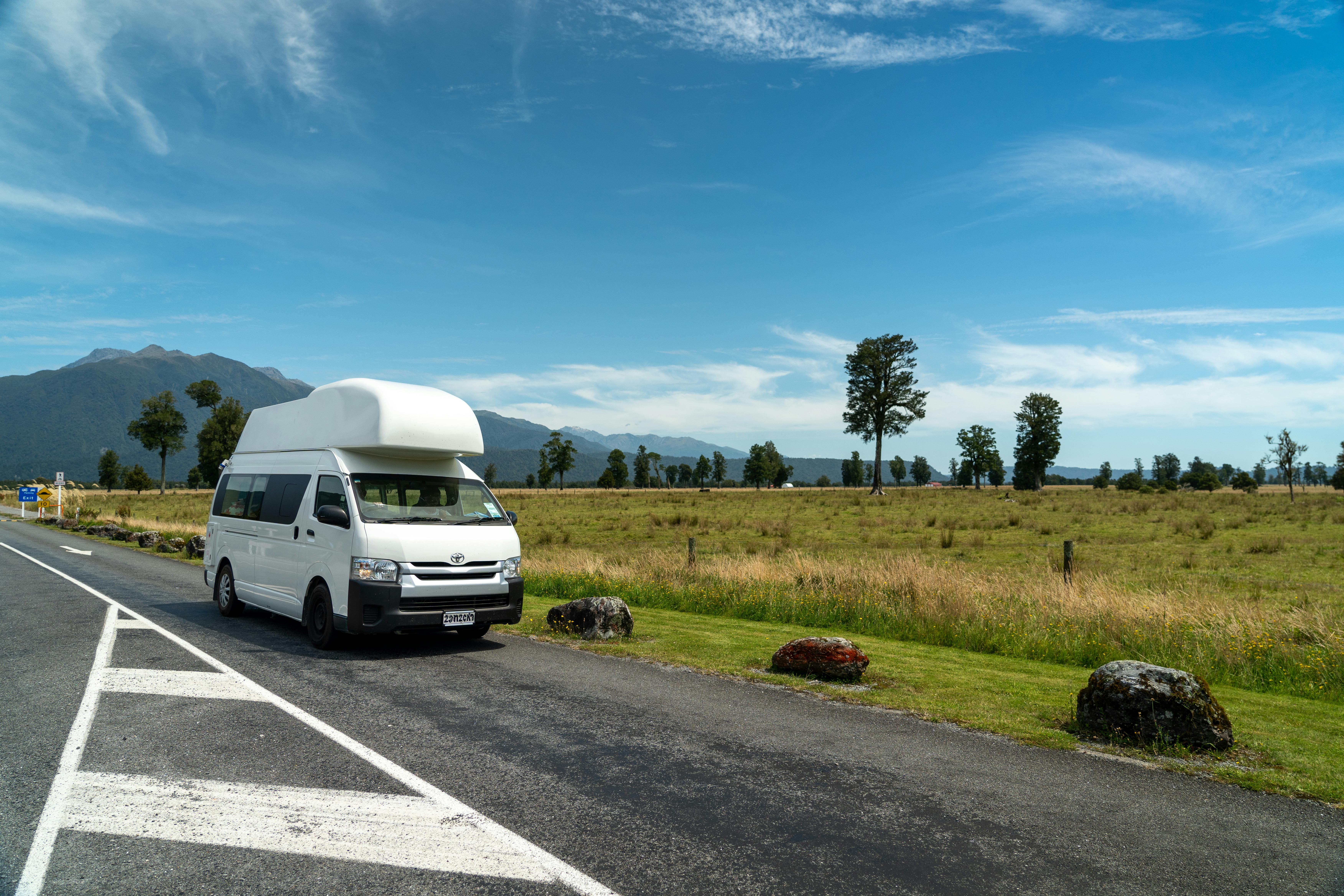 campervan on road in Australia