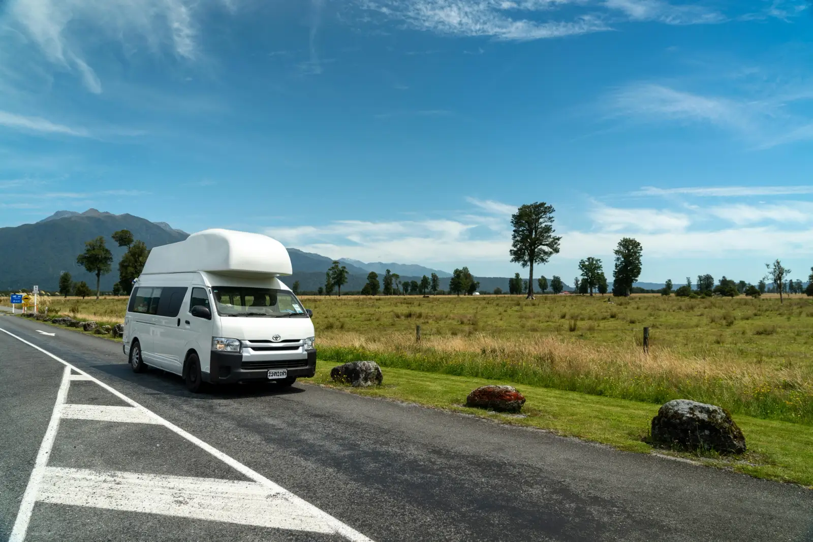 campervan on road in Australia