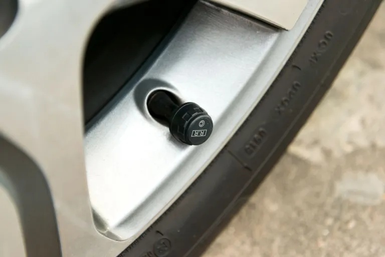 tyre pressure monitor valve on wheel