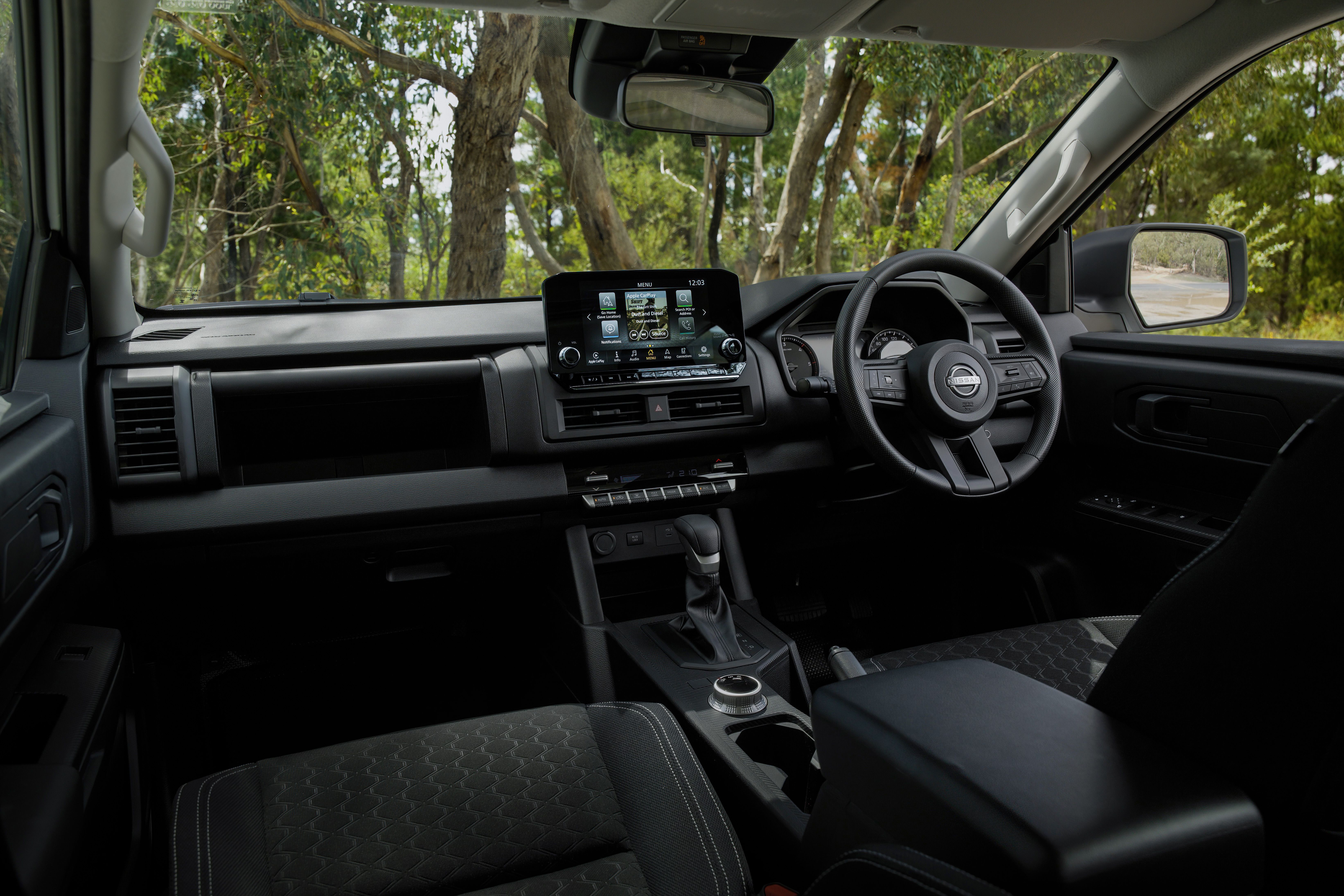 Front interior of the 2026 Nissan Navara