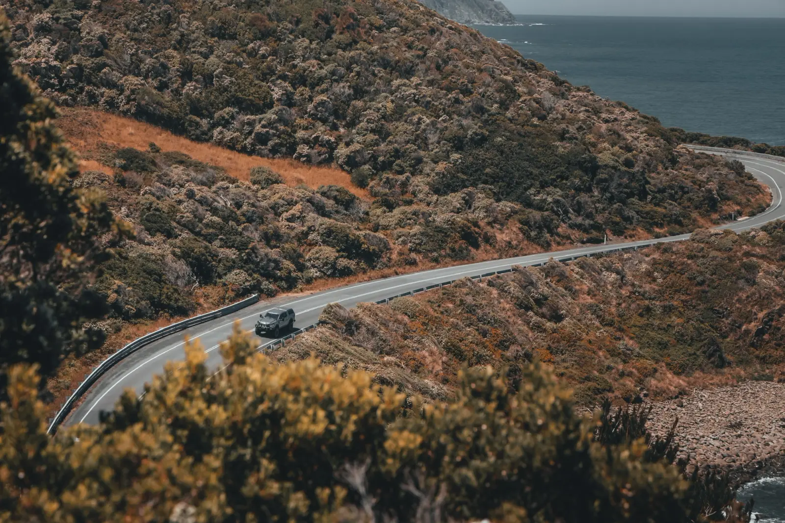 4X4 driving on the Great Ocean Road, Victoria, Australia