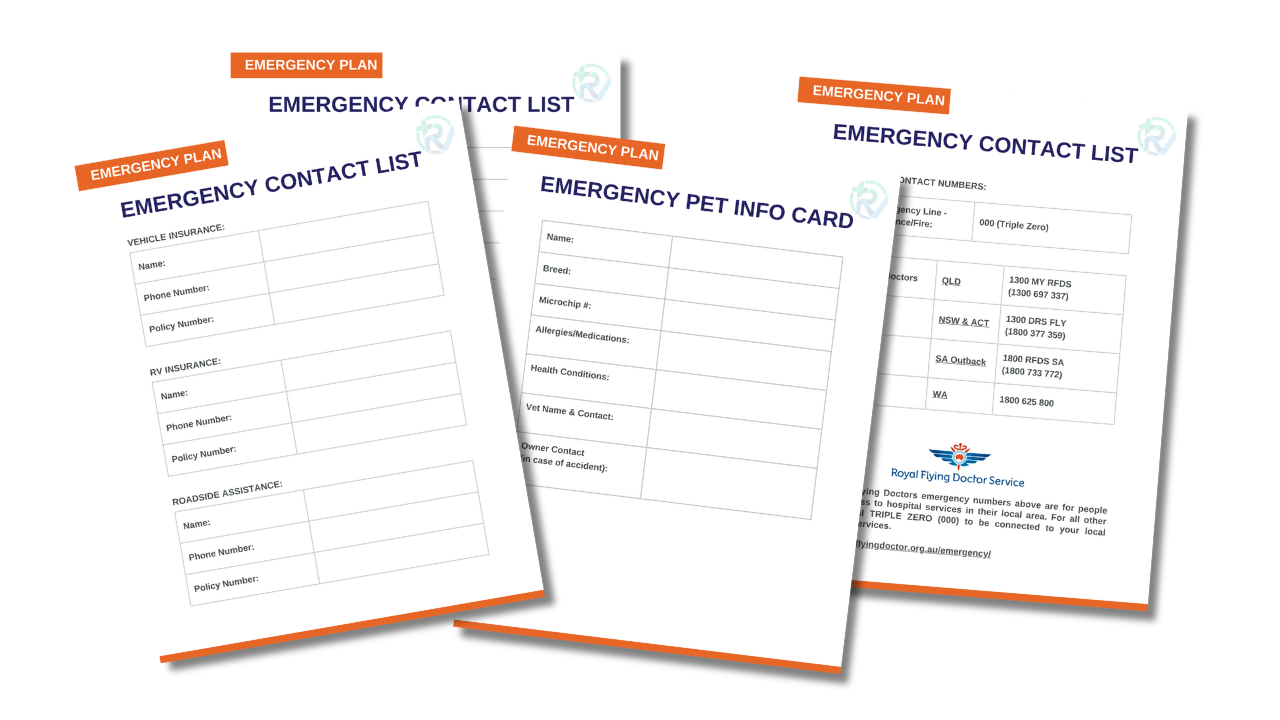 a set of four papers with important details on them