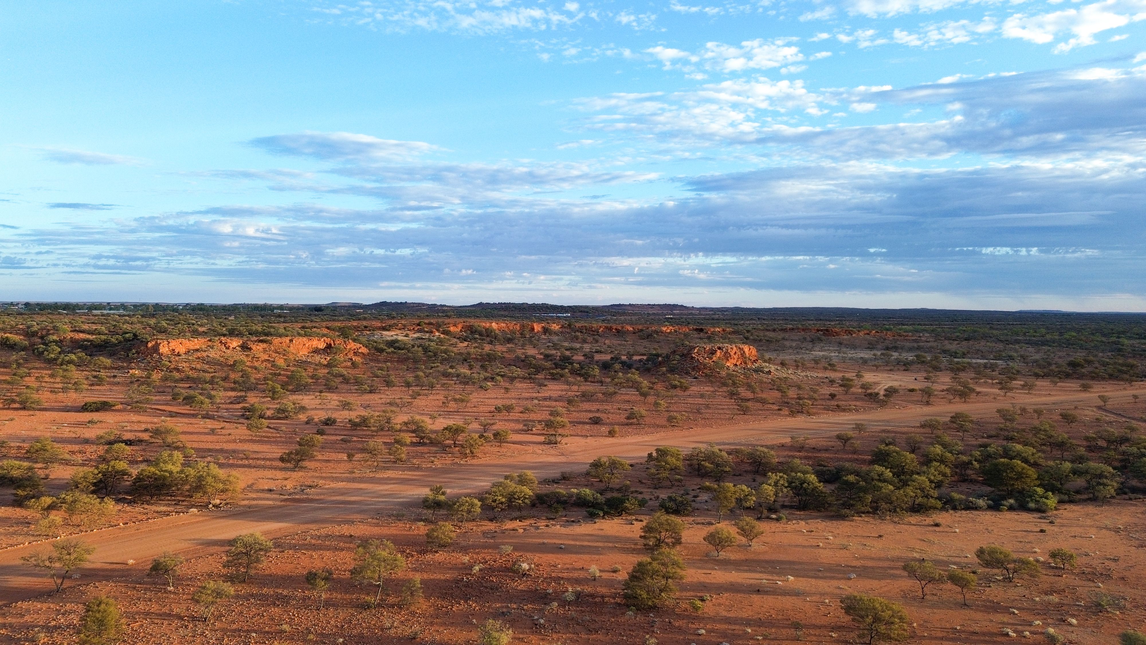 an aerial view of an arid landscape