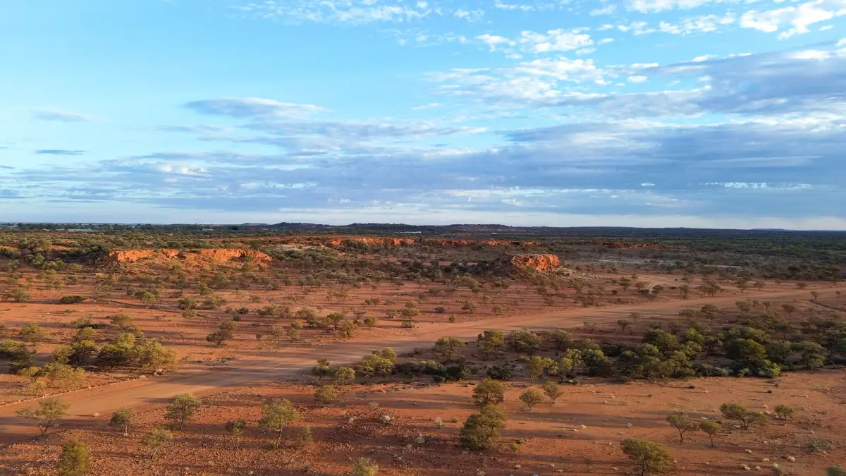 an aerial view of an arid landscape