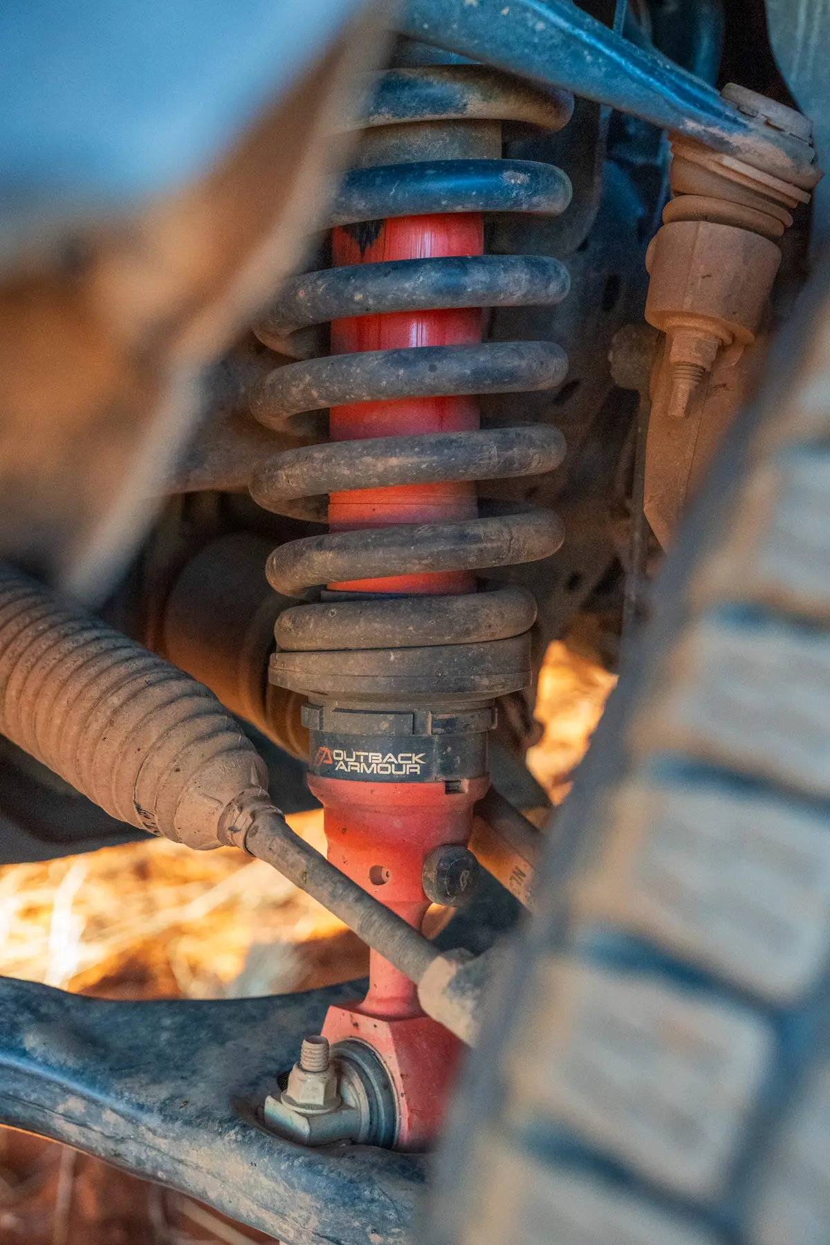 closeup of a vehicle's suspension