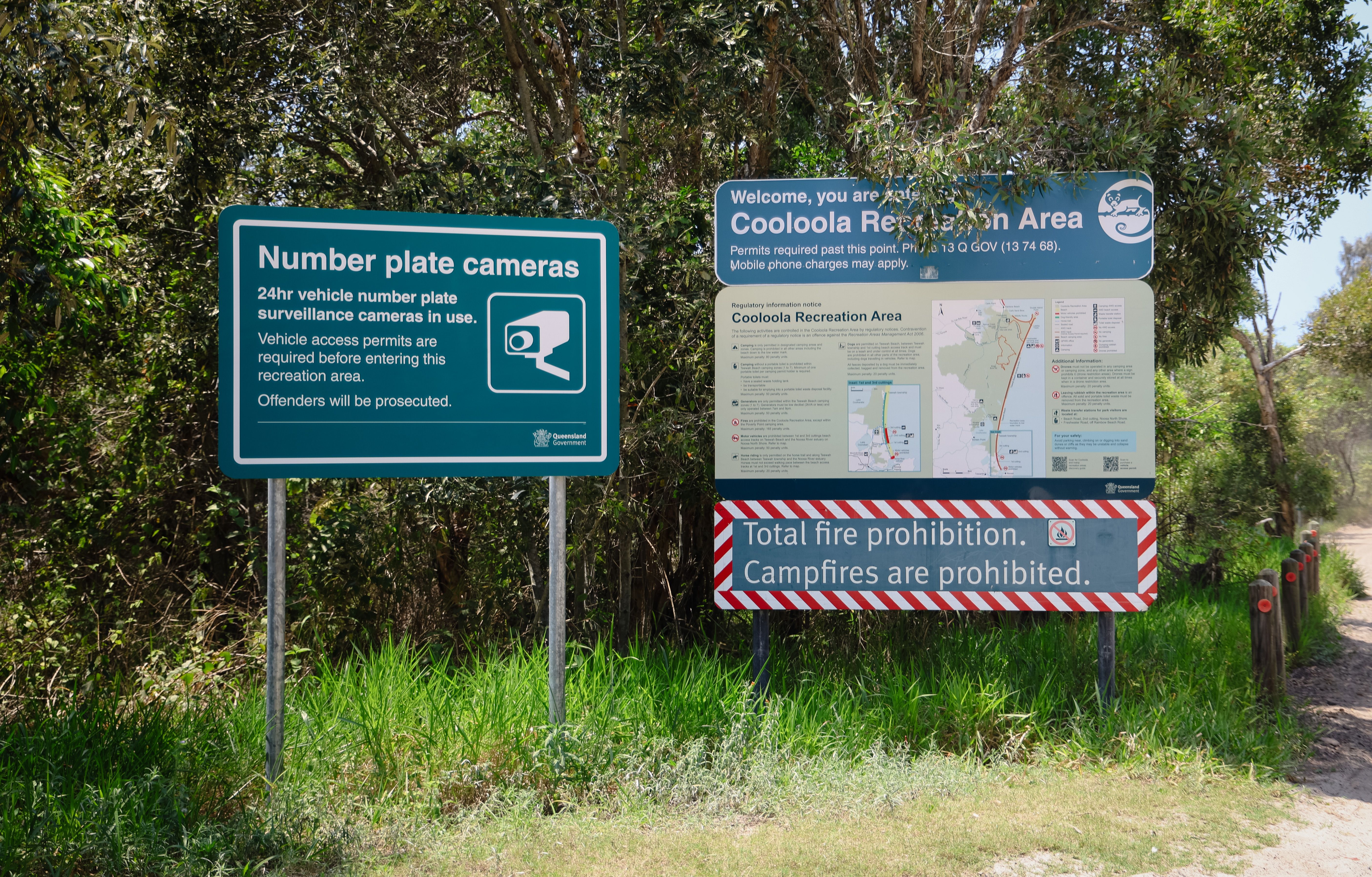 Signage at the Cooloola Recreation Area