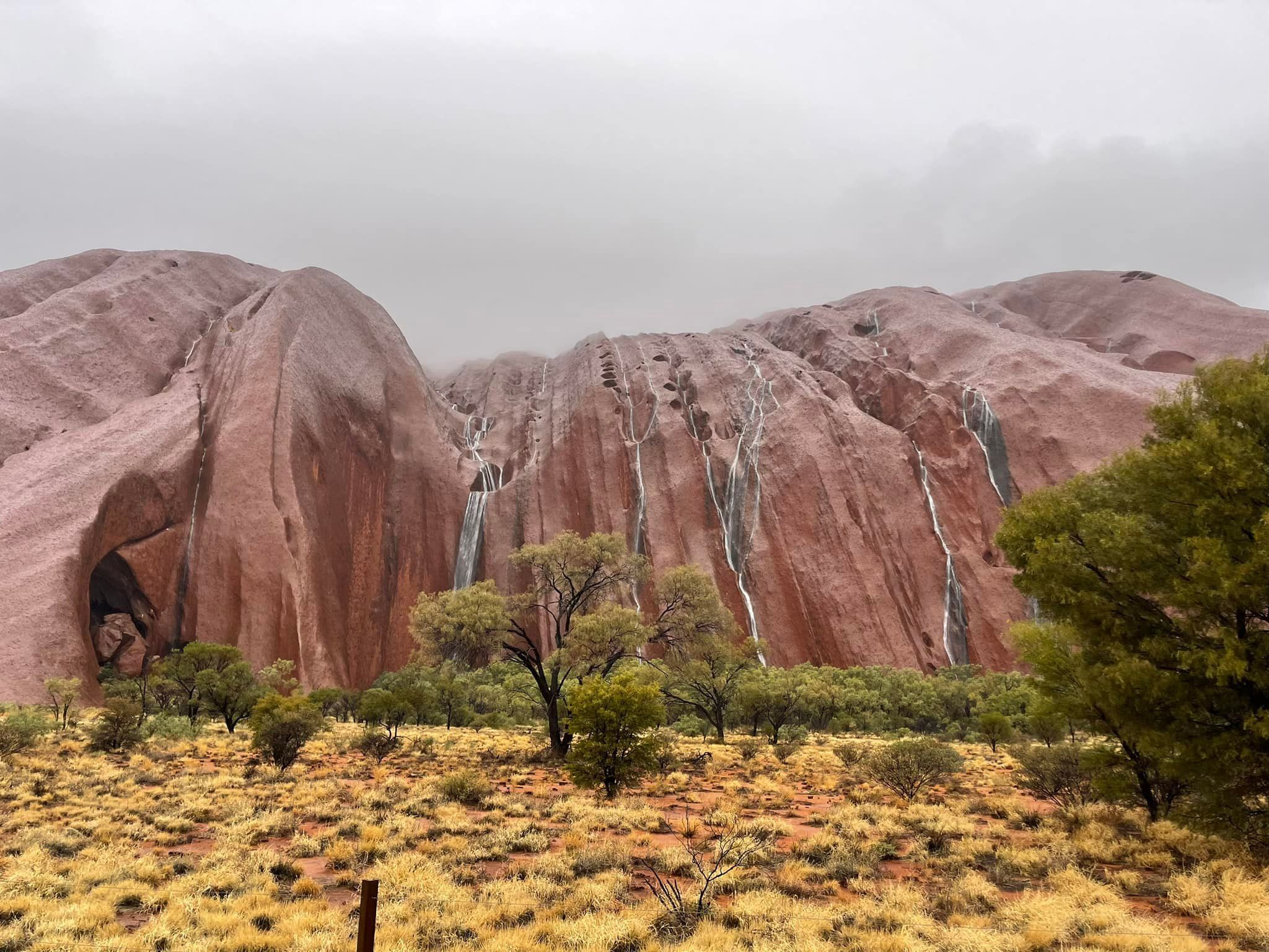 Uluru during rainfall
