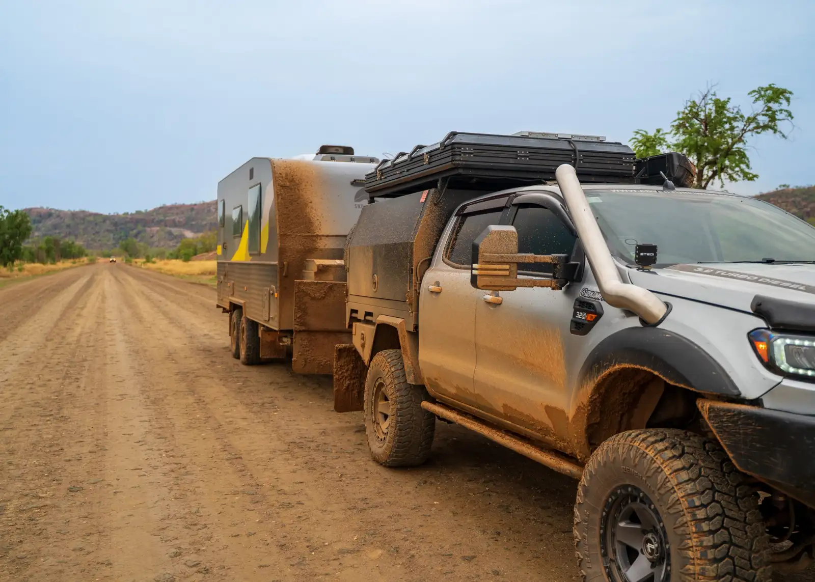 4X4 Ford Ranger towing a caravan