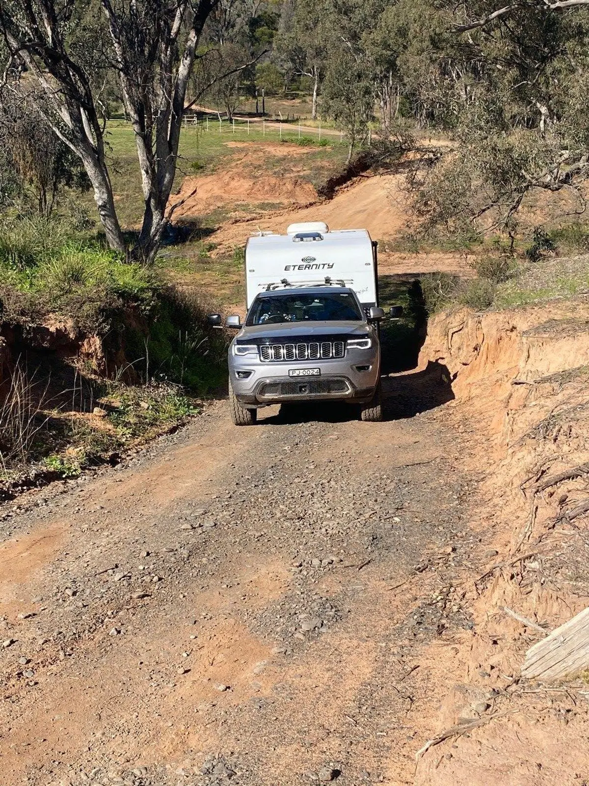 Eternity Monument towed by Jeep Grand Cherokee