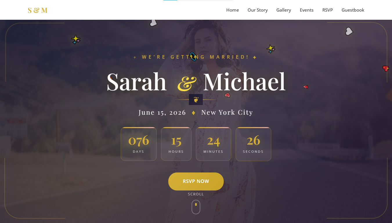 EternalLove — Premium One-Page Wedding Template