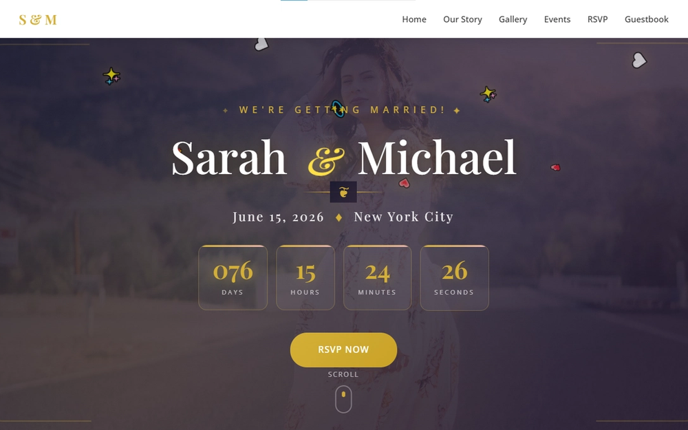 EternalLove — Premium One-Page Wedding Template