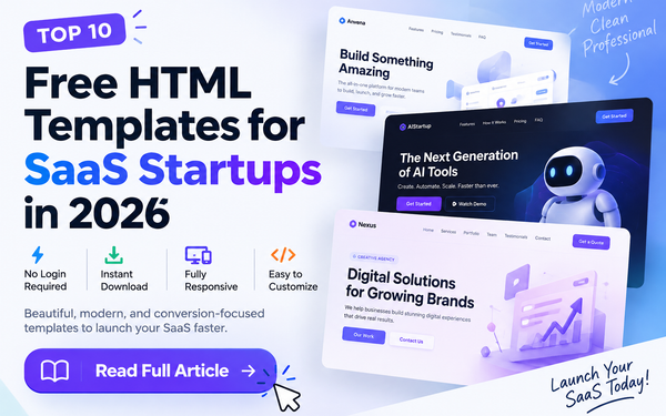 10 Best Free HTML Templates for SaaS Startups in 2026 (No Login Required)