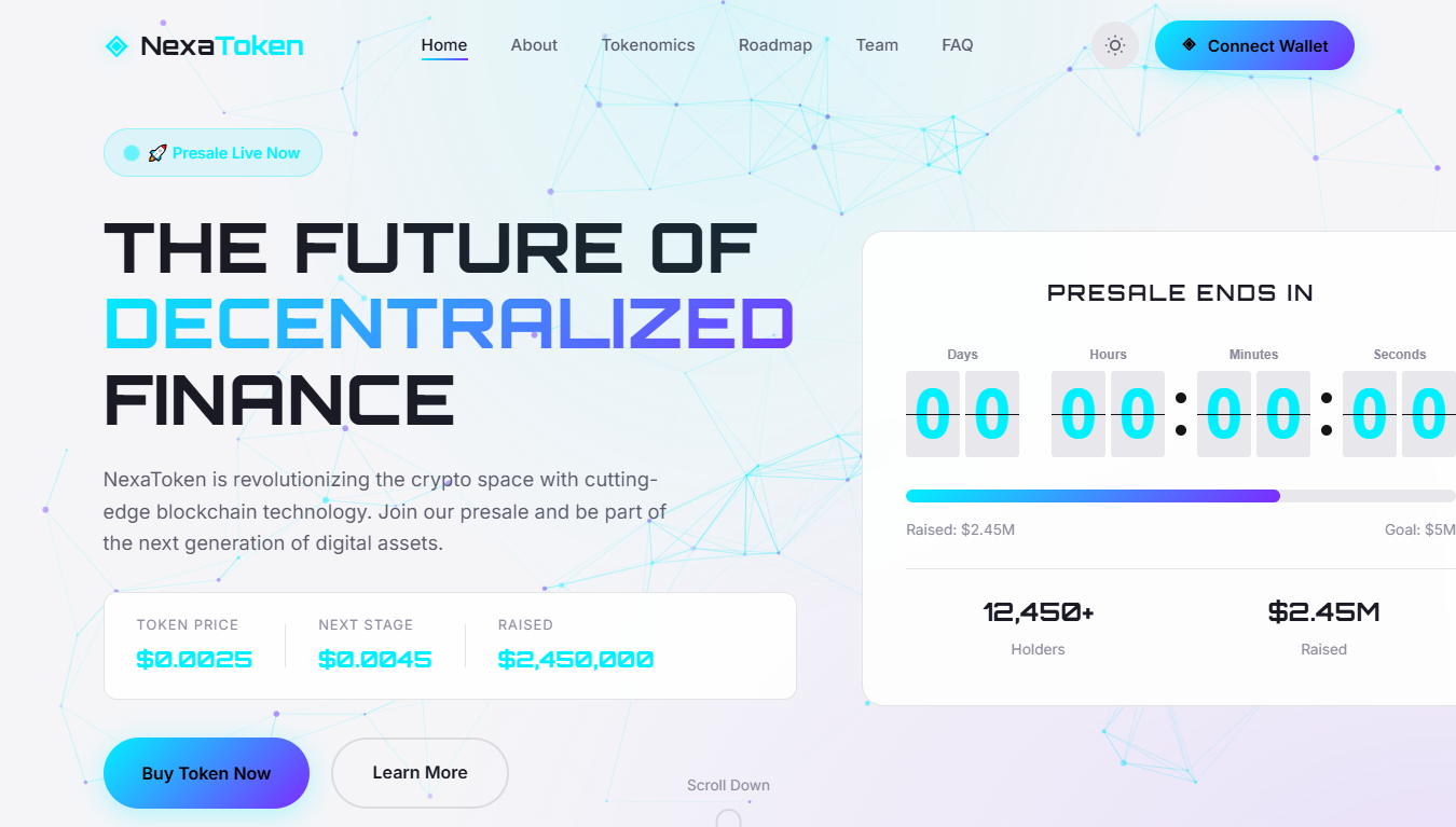 Nexatoken — Premium ICO & Crypto Landing Page Template