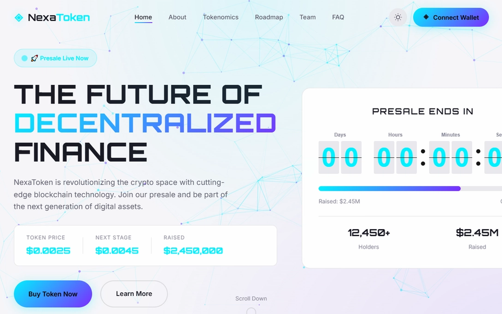 Nexatoken — Premium ICO & Crypto Landing Page Template