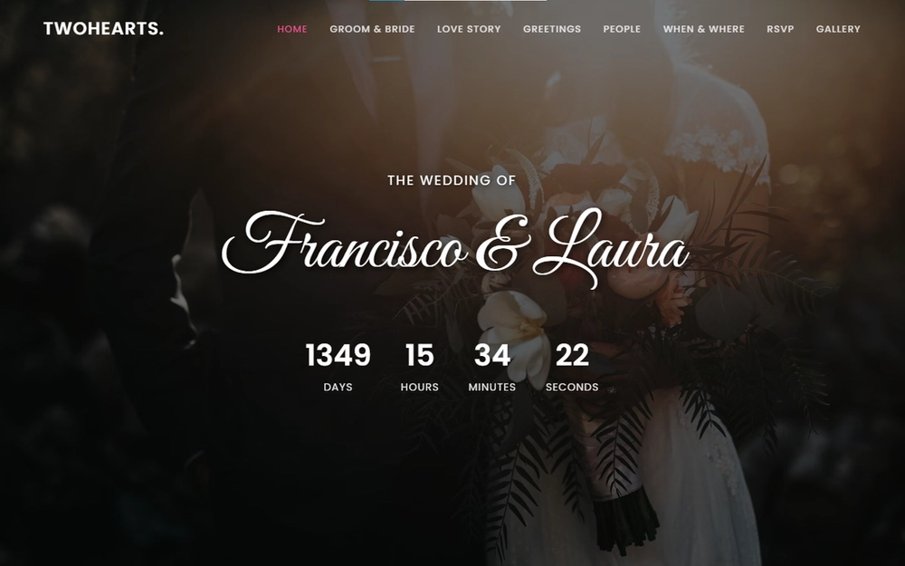 TwoHearts — Elegant Wedding Invitation & RSVP HTML Template