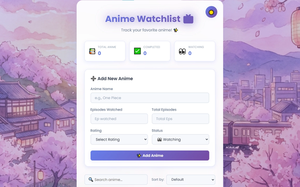 Anime Watchlist — Personal Tracking & Discovery Template