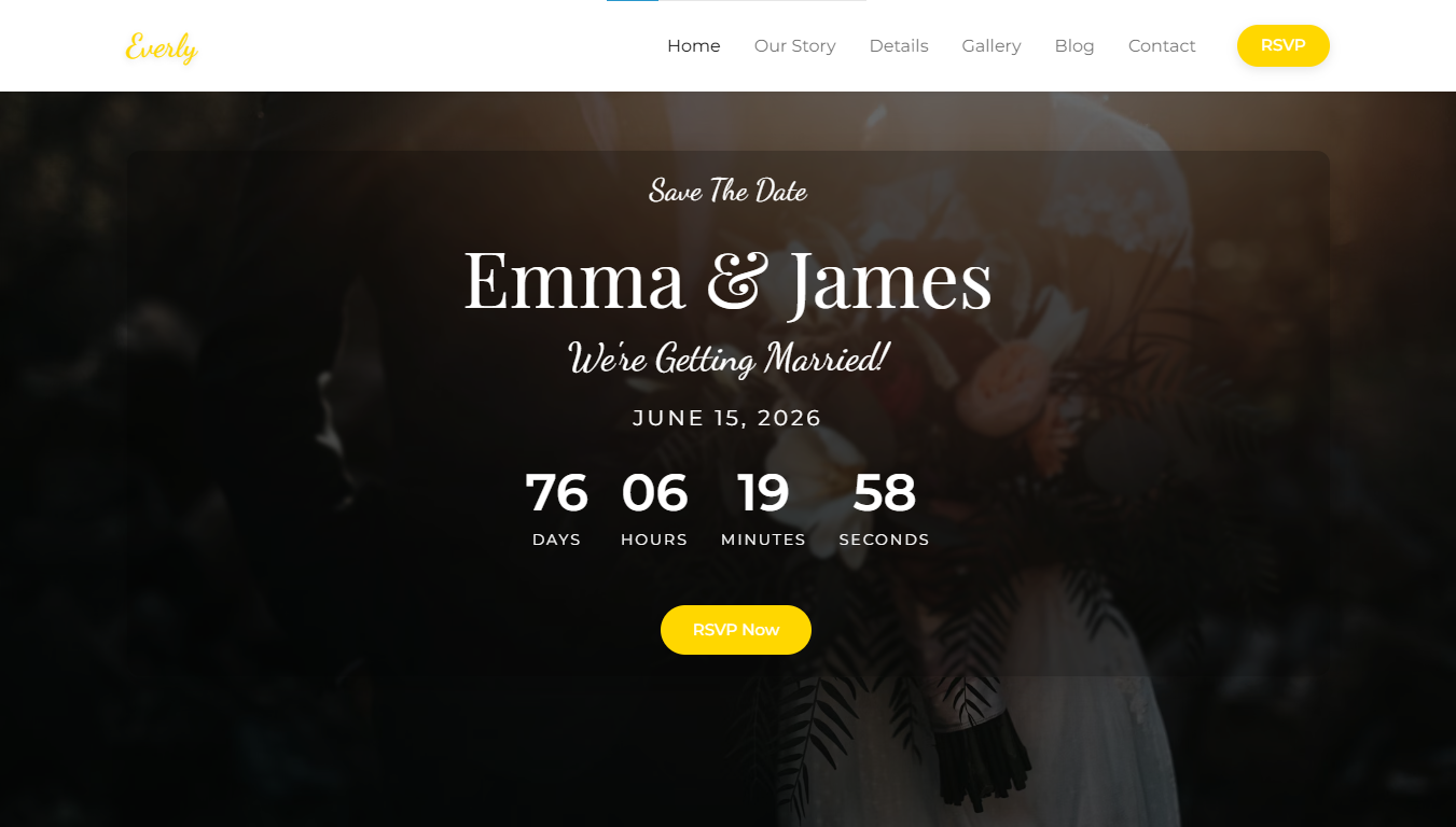 Everly — Premium Multipage Wedding & Events Template