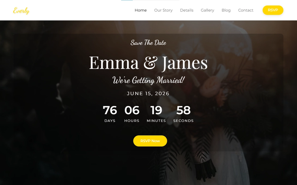 Everly — Premium Multipage Wedding & Events Template