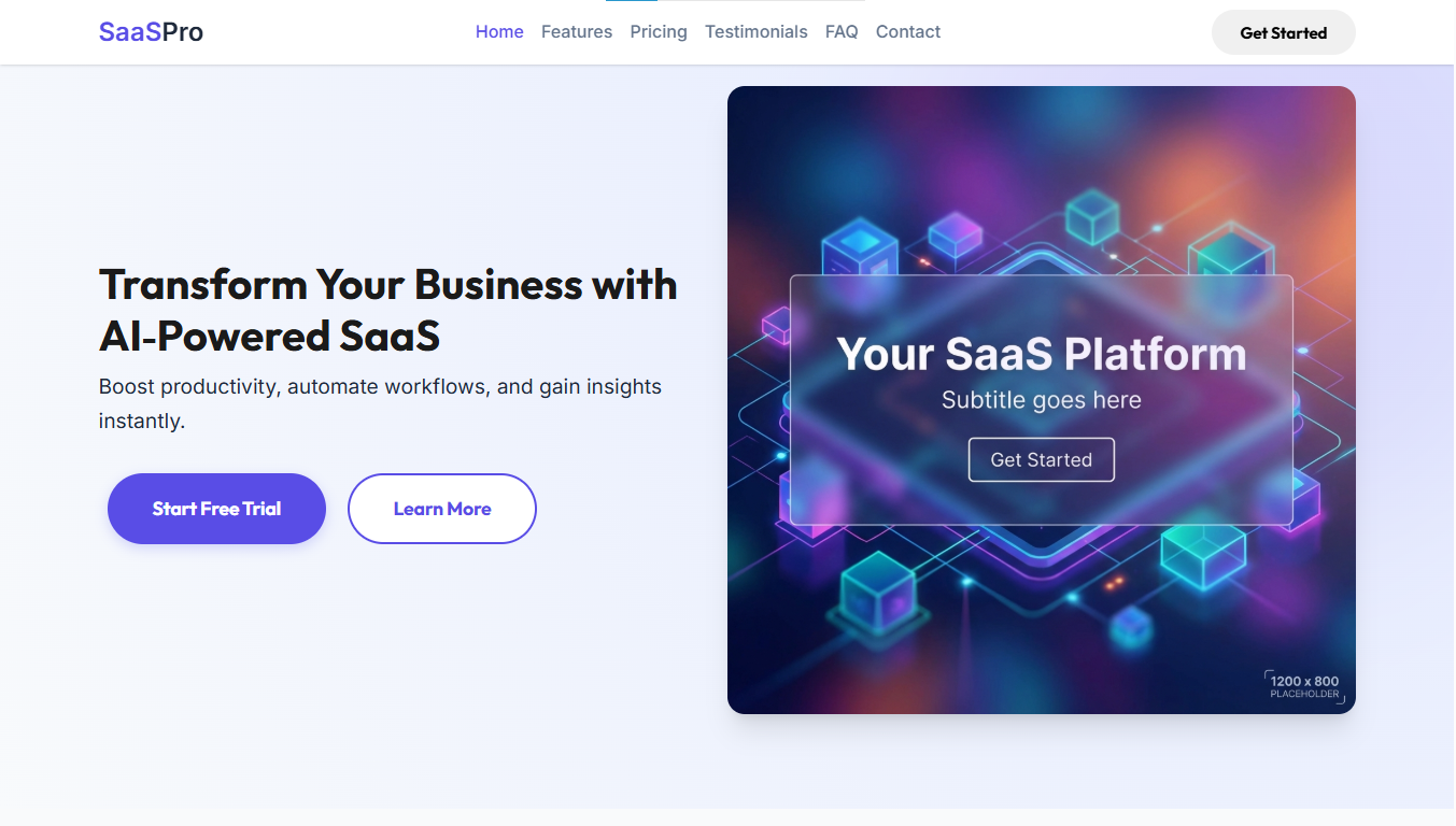 SaaS Pro Landing — Modern Software Landing Page