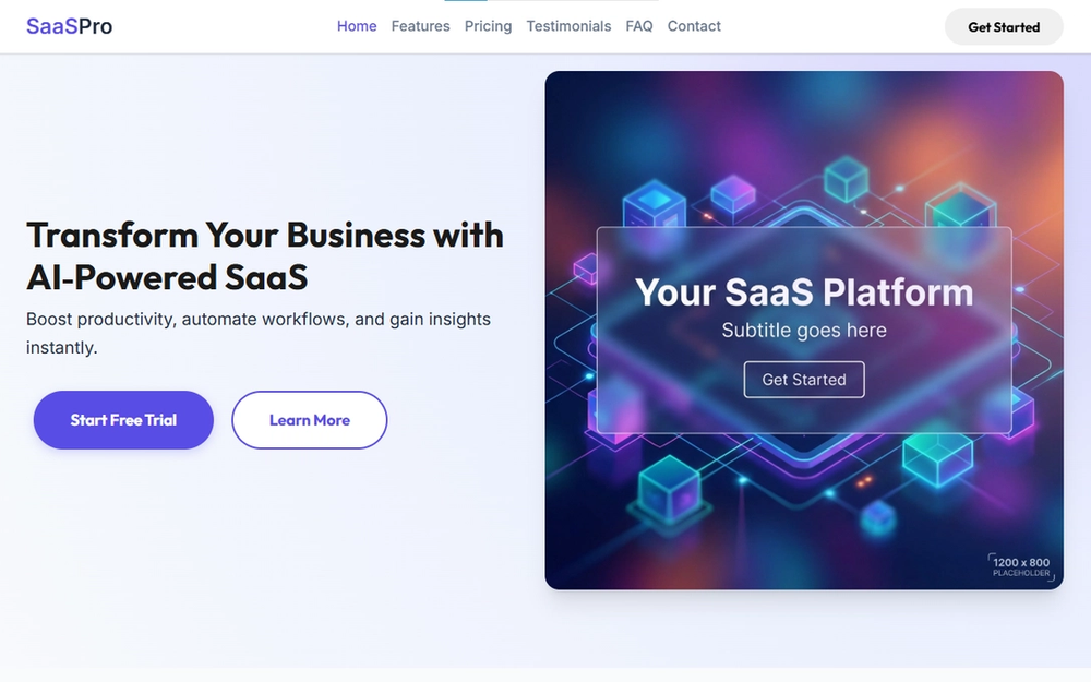 SaaS Pro Landing — Modern Software Landing Page